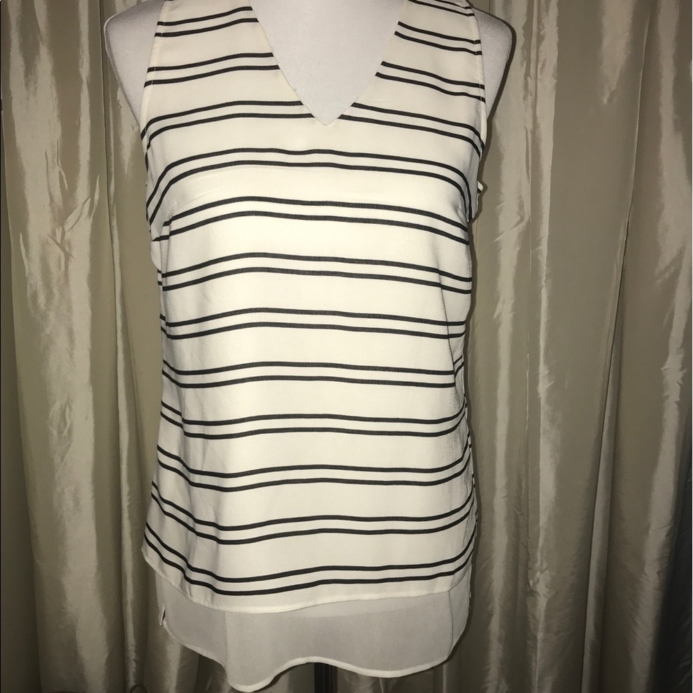 White House Black Market Striped Blouse Size 6